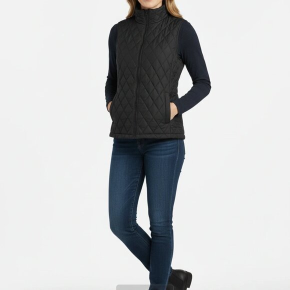 Women's time and tru quilted vest color Black size medium - Picture 3 of 9